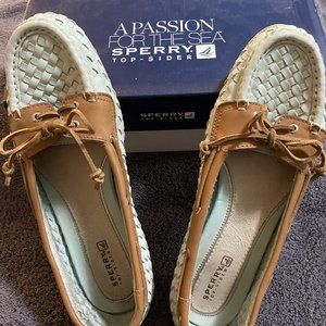 Sperry Top-Sider Audrey Woven Mint Boat Deck Shoe